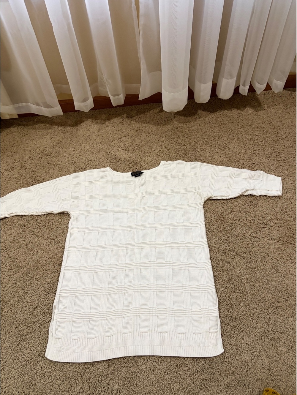 Women's Pendleton Woolen Mills 3/4 sleeves knit sweater white L LARGE